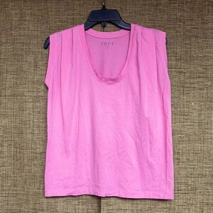 LOFT cotton boxy tee shirt light pink